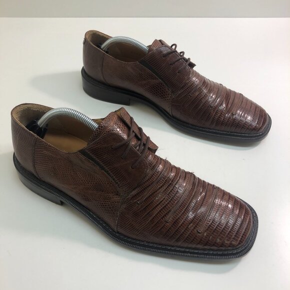 Paolo de Marco Handmade in Spain Genuine Lizard Brown Leather Bluchers 11.5 - Picture 3 of 12